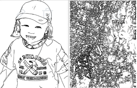 Comparing two FotoMedley processed coloring page results