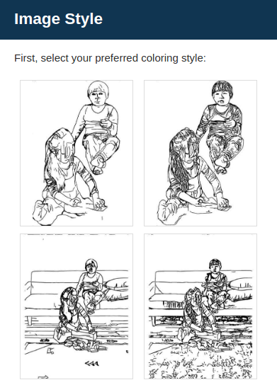 Choose a preferred FotoMedley image processing style
