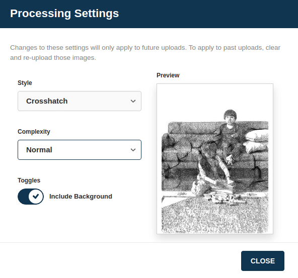 FotoMedley image processing settings