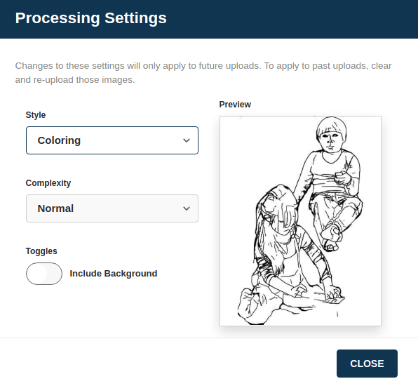 FotoMedley image processing settings