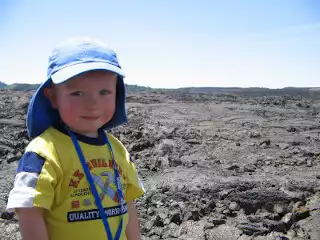 Child at Craters of the Moon National Park
