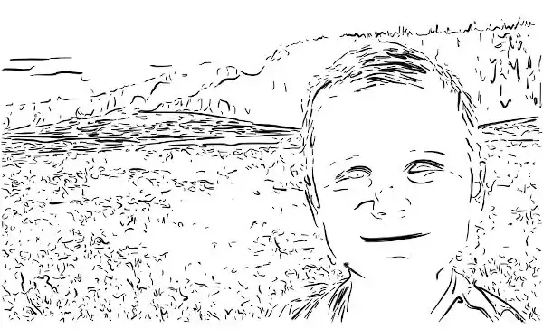 Example image automatically converted into a sharpie sketch with background removal