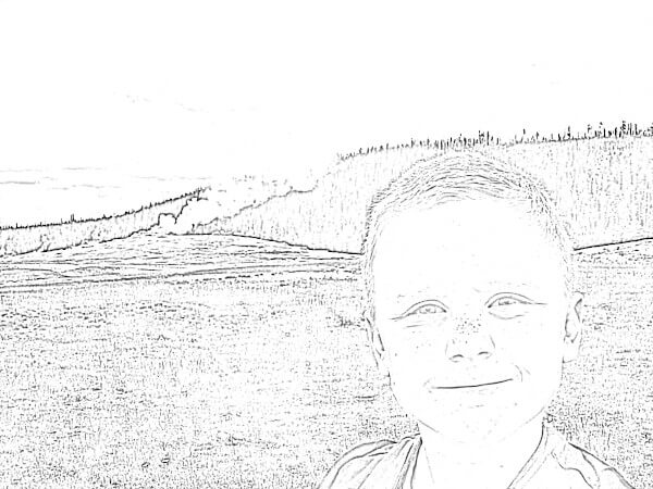 Light automatic edge-filter conversion of the boy and geyser photograph