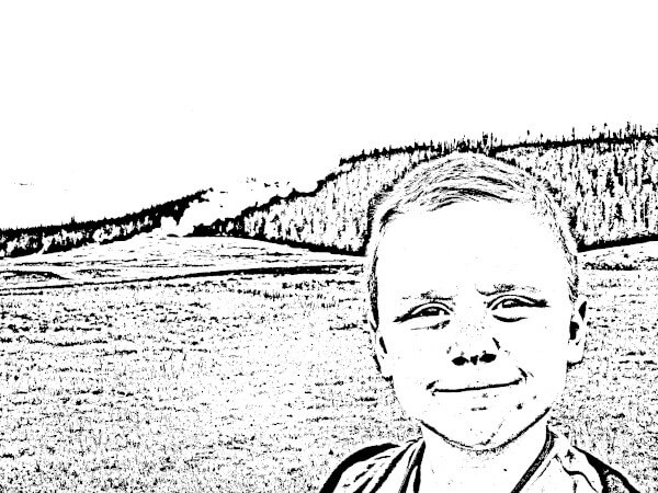 High-threshold manual black-and-white conversion of the same photograph